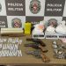 Operação da PM apreende armas e drogas, em Bayeux