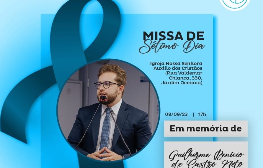 Missa de sétimo dia de Guilherme de Castro será nesta sexta, no Jardim Oceania