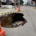 Asfalto cede e cratera se abre na Avenida Expedicionários, João Pessoa