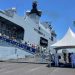 Multidão visita navio de guerra atracado no Porto de Cabedelo neste domingo