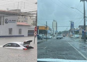 FAKE: apesar das fortes chuvas em JP, imagem de carros boiando na Avenida Coremas não é desta terça
