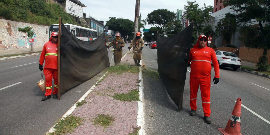 Emlur executa serviços de zeladoria em grandes corredores viários de João Pessoa