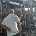 Incêndio deixa cinco ônibus destruídos na garagem de empresa de transporte coletivo