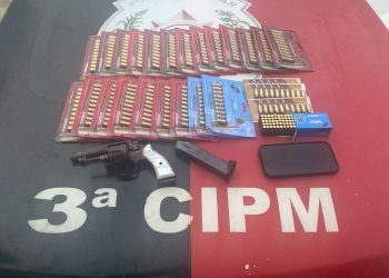 PM prende suspeito de furto com mais de 300 munições e arma de fogo, em Aroeiras