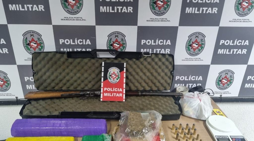PM apreende drogas e rifle durante rondas no Gervásio Maia, Zona Sul de João Pessoa