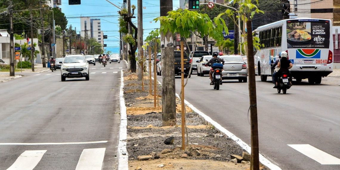 Semob-JP inicia sinalização de faixa compartilhada para ciclistas na Avenida Ruy Carneiro