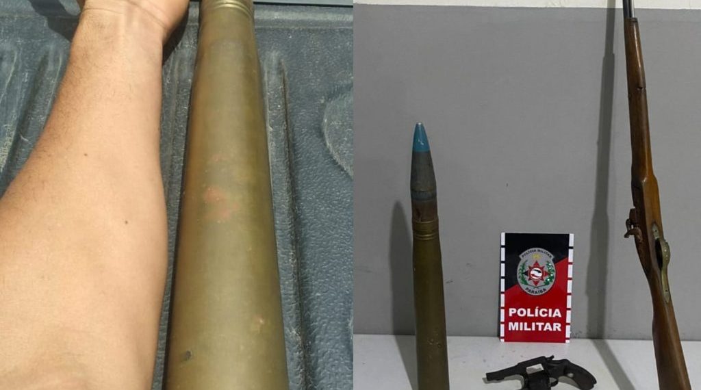 PM prende munição de canhão no bairro de Mumbaba, em Santa Rita