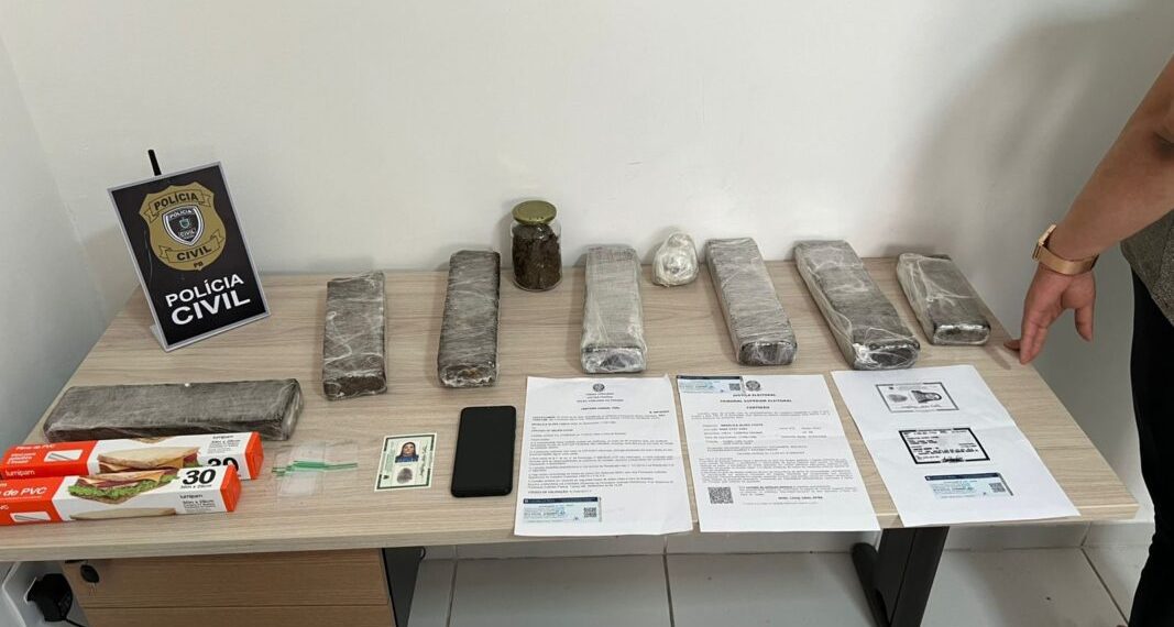 Casal suspeito de tráfico é preso e oito quilos de maconha apreendidos em Campina Grande