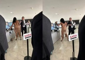 Mulher fica pelada no Planalto e pede para ser ouvida por Lula ou Alckimin