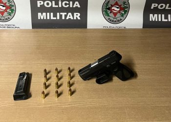 Polícia Militar prende homem com pistola, calibre 9 mm, em bairro da Capital