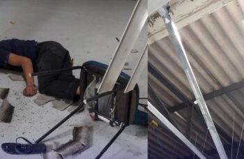 Homem cai de telhado ao tentar furtar fio de cobre de Casa da Cidadania e é preso