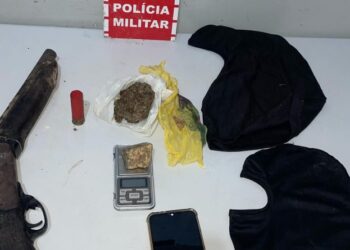 Polícia Militar apreende arma e objetos do crime após troca de tiros na cidade de Mataraca, na PB