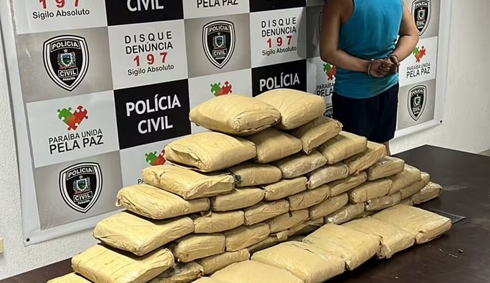 Homem é preso com 50 kg de maconha colombiana em rodovia de Bayeux, na Grande João Pessoa