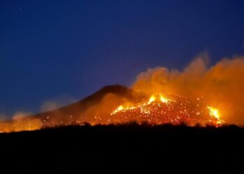 Incêndio já consumiu metade da vegetação na Serra do Cruzeiro, no Sertão da Paraíba
