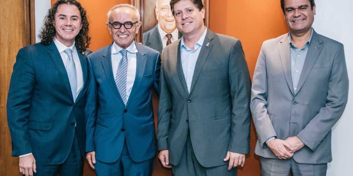 Cícero, Mersinho e Veneziano se reúnem em Brasília com presidente nacional do MDB