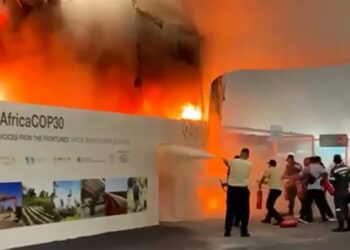 Incêndio atinge pavilhão da Conferência do Clima, Cop 30, em Belém