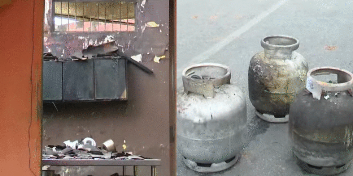 Incêndio atinge loja de bolos em Santa Rita durante troca de botijão; uma pessoa ficou ferida