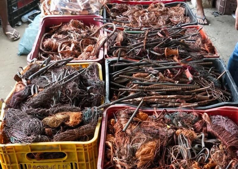 Operação apreende quase um tonelada de cobre e prende dois suspeitos na Capital