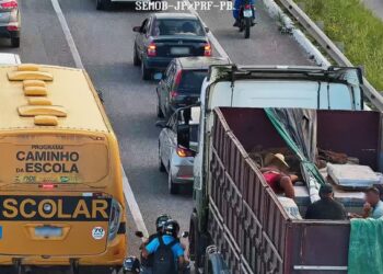 PRF flagra transporte de passageiros em compartimento de carga na BR-230