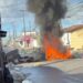 Moradores fecham BR-230 e incendeiam carro durante protesto no Cristo, em João Pessoa