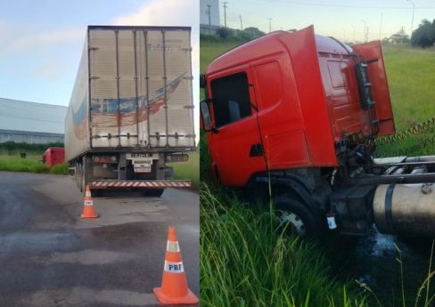 Dois dias após acidente, carreta segue na BR-101 em Conde aguardando retirada