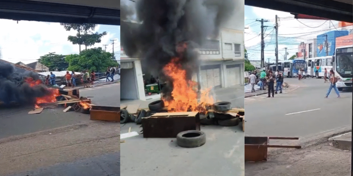 Comerciantes interditam rua em protesto no Mercado Central