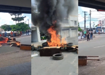 Comerciantes interditam rua em protesto no Mercado Central