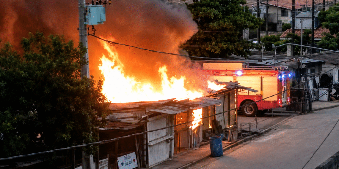 Incêndio de grandes proporções destrói loja de roupas e bar em Mangabeira, em João Pessoa