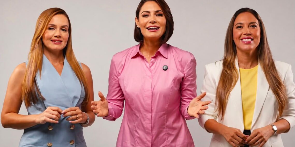 Ao lado de Carol Morais e Nayana Pontes, Michelle Bolsonaro reforça campanha de Efraim e pede votos aos paraibanos