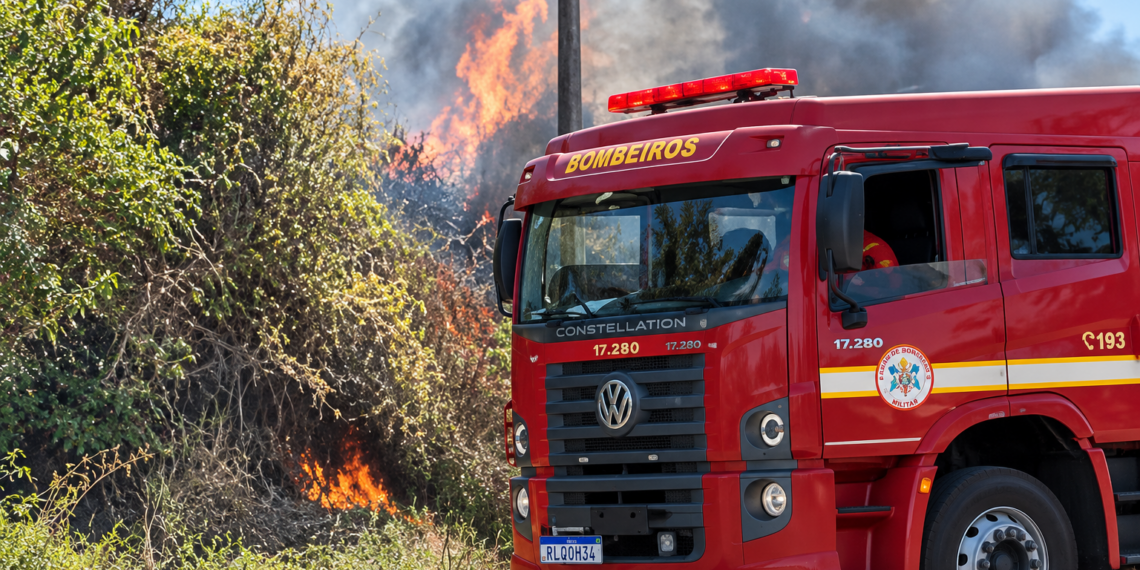 Incêndio atinge mata nas proximidades do Hospital Metropolitano, em Santa Rita