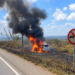 Incêndio às margens da PB-034 provoca colisões e destruição de veículos em Alhandra