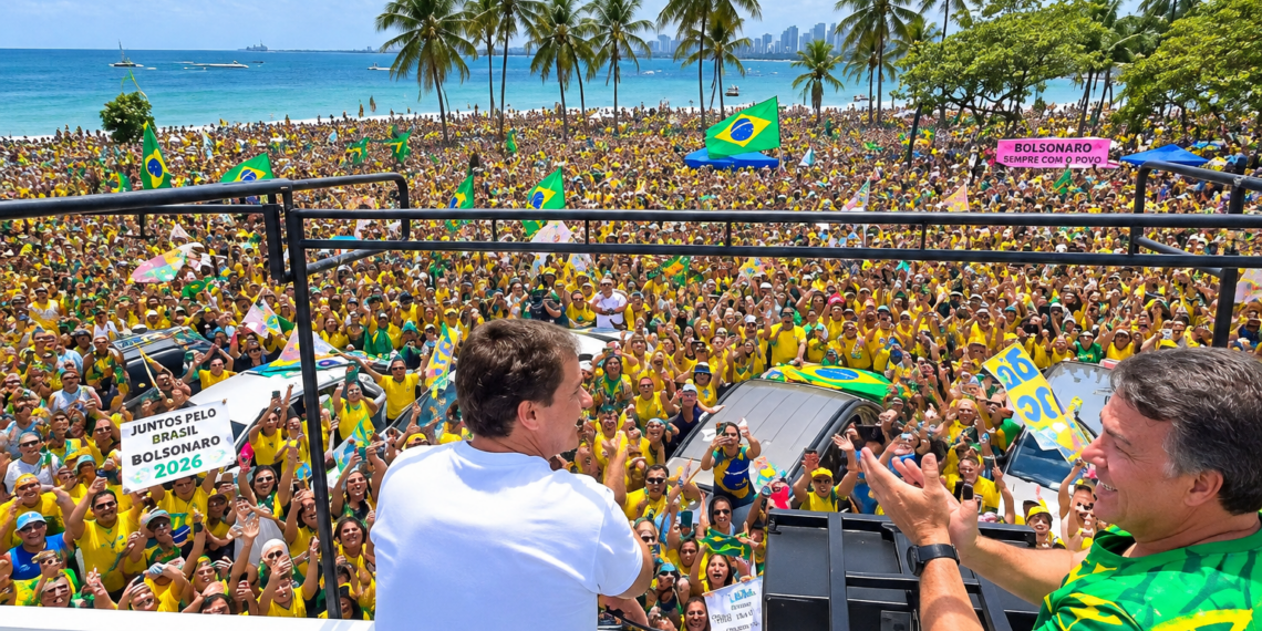 Flávio percorre orla de Salvador entre gritos de ‘volta Bolsonaro’ e provocações de petistas