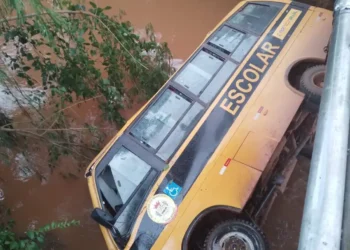 Ônibus escolar cai em ribanceira em Minas Gerais; veículo estava sem alunos