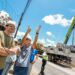 Leo Bezerra acompanha içamento de vigas da ponte sobre o Rio Cuiá que ligará Mangabeira e Valentina