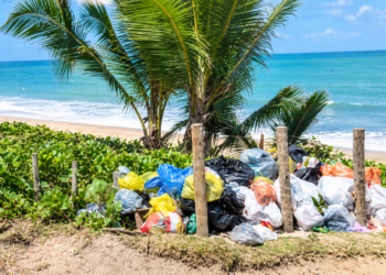 Lixo toma conta da praia de Tabatinga, e moradores cobram providências da prefeita Karla Pimentel
